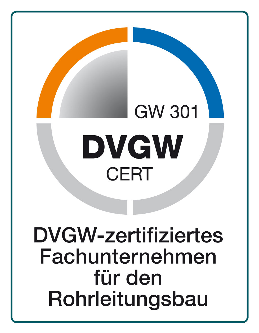 DVGW-zertifiziertes Fachunternehmen für den Rohrleitungsbau